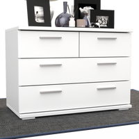 Nobis Kommode Sideboard | Anrichte | 4-Schubladen | 57cm hoch | 100% Bio Kiefer Massivholz