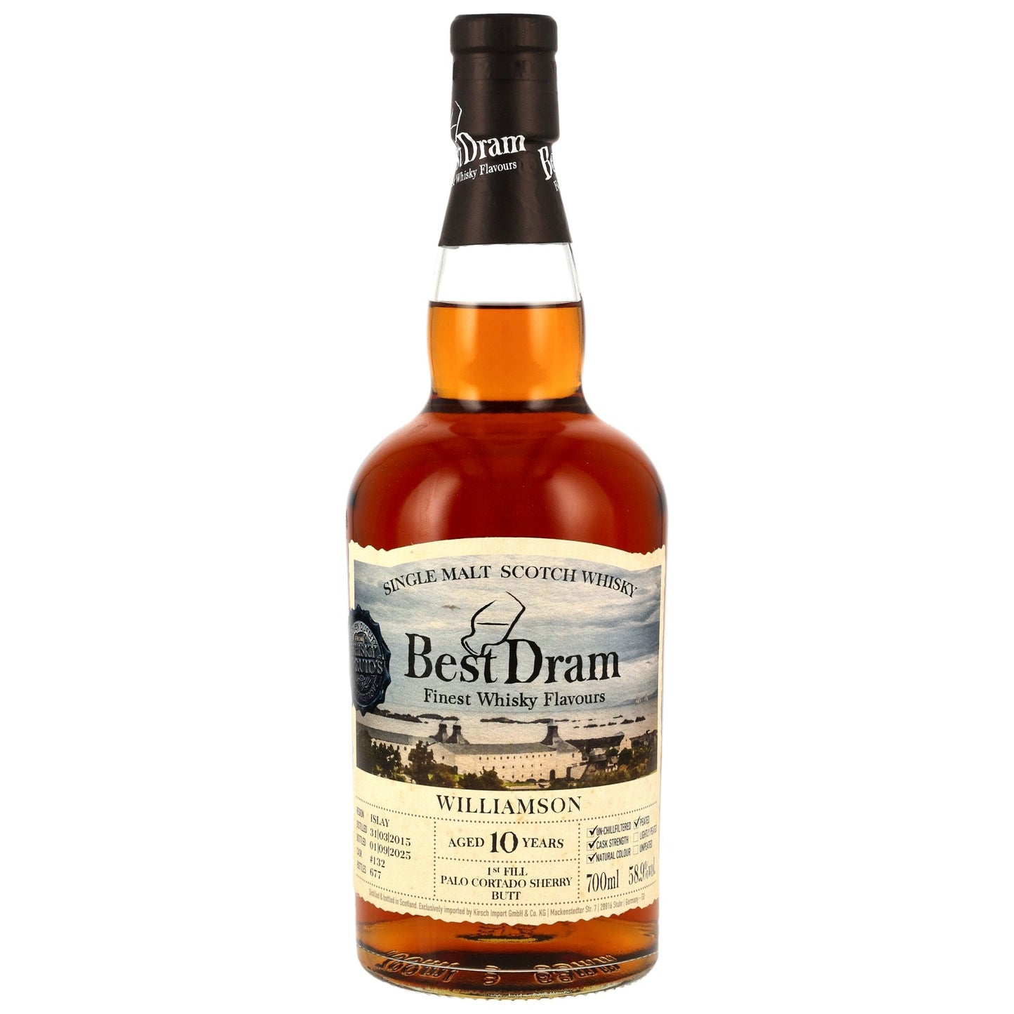 Williamson 10 2015/2025 - Best Dram - 1st Fill Palo Cortado Sherry Butt #132