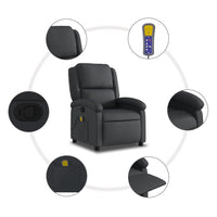 Massage Chair Recliner Genuine Leather Massage Chair Recliner Dark Brown