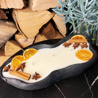 Design-Betonkerze „Wave“ (30cm) – Vanilla Toffee – Organische Form