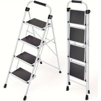 Step Ladder, 4 Sturdy Step Stools, With Anti-slip Pedals And Comfortable Handrails, 330 Pounds Load-bearing Capacity