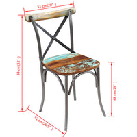 Dining Chairs, 2 Pieces, Reclaimed Solid Wood