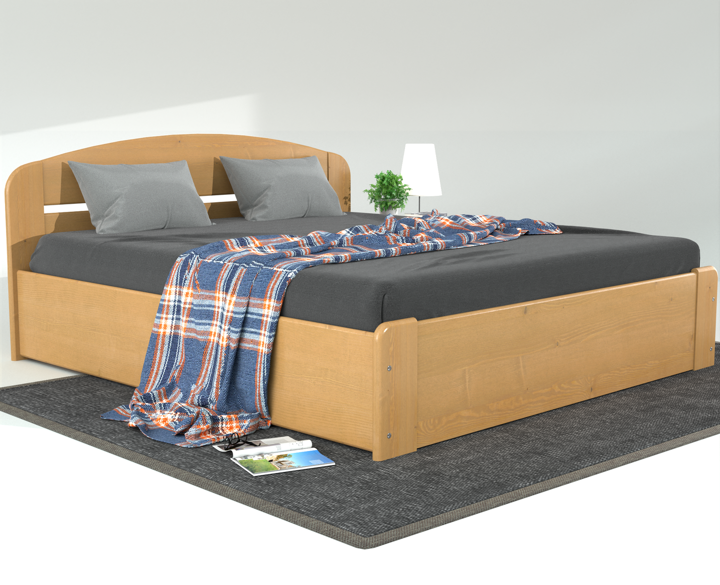 Anika Kieferbett mit Bettkasten | Massivholz | Naturholz | 100% Bio-Bett inkl. Lattenrost