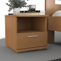 Nobis Kiefer Massivholz Nachttisch Nachtschrank | 1-Schublade und 1 Regal | 100% Bio Kiefer