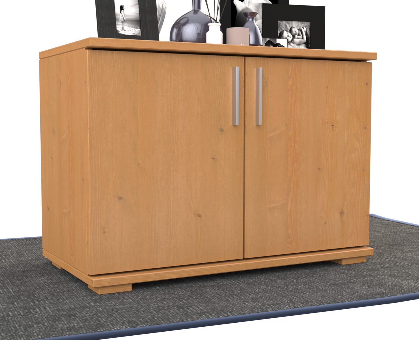Nobis Kommode Sideboard | 2 Türig | 57cm hoch | 100% Bio Kiefer Massivholz