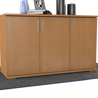 Nobis Kommode Sideboard | Anrichte | 3-Türig mit Regalböden | 100% Bio Kiefer Massivholz