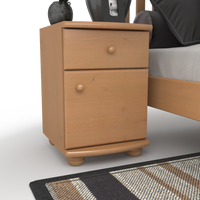 Claudia Kiefer Massivholz Nachttisch Nachtschrank | 1-Schublade 1-Türig | 100% Bio Kiefer