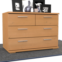 Nobis Kommode Sideboard | Anrichte | 4-Schubladen | 57cm hoch | 100% Bio Kiefer Massivholz