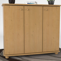 Anika Kommode Sideboard 110er | Anrichte | 3-Türig mit Regalfächer | 100% Bio Kiefer Massivholz