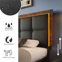 Polsterbett mit LED-Beleuchtung und 4 Schubladen – Modernes Design trifft auf smarte Funktionalität