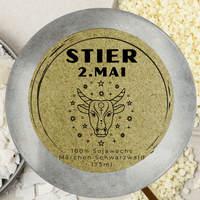 Sternzeichen Stier - Handgemachte Sojawachs-Kerze - Personalisiertes Astrologie-Geschenk