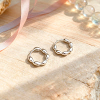 Ohrringe aus 925er Sterling-Silber, Glieder-Creole