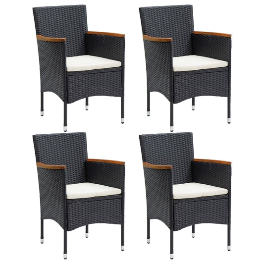 Garden Dining Chairs, Set of 4, Poly Rattan