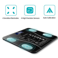 Bluetooth Körperfettwaage | BMI-Analyse & App-Synchronisation – Schwarz