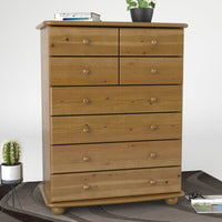 Anika Kiefer Massivholz Kommode  | 8-Schubladen | 100% Bio Kiefer