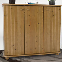 Anika Kommode Sideboard 110er | Anrichte | 3-Türig mit Regalfächer | 100% Bio Kiefer Massivholz