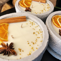 Beton-Duftkerze mit Deckel „Grey Cinnamon“ – Walnuss & Toffee