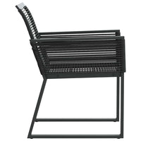 Garden Chairs, Set of 4, Black Poly Rattan