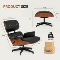 Luxuriöser Relaxsessel mit Ottoman – Zeitloses Mid-Century-Design