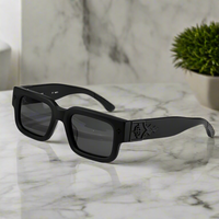 Getaway jet black thick acetatе high‑street shades luxury eyewear
