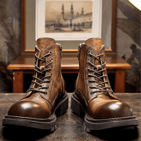 Classic handmade vintage leather ankle boots genuine leather