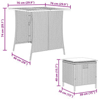 Garten Essgruppe 5-teilig mit Kissen - Polyrattan Dining Set