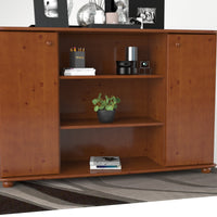 Anika Kommode | Sideboard | Anrichte | 2-Türig | Mitte offene Regale | 100% Bio Kiefer Massivholz