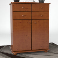 Anika Kommode Sideboard | Anrichte | 2-Türig | 4 Schubladen | 100% Bio Kiefer Massivholz