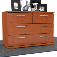 Nobis Kommode Sideboard | Anrichte | 4-Schubladen | 57cm hoch | 100% Bio Kiefer Massivholz