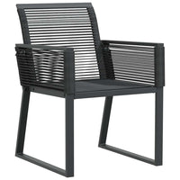 Garden Chairs, Set of 4, Black Poly Rattan