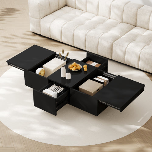 Couchtisch Hochglanz mit Push-Pull Stauraum