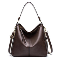 Hobos Zipper Bucket Bags With Adjustable Shoulder-strap Handbags Temperament High Capacity Messenger Shoulder Bag For Women