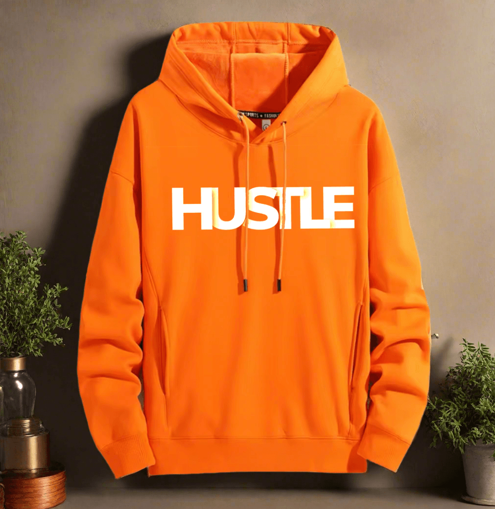 HUSTLE Art ,Winter plush hoodie warm and stylish