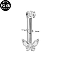 Bauchnabelpiercing aus TITAN mit Schmetterlings Motiv