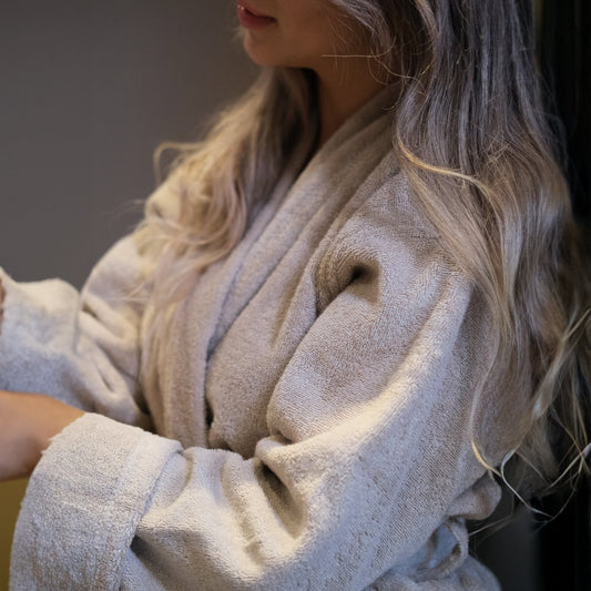 100% Bio-Baumwolle Unisex Bademantel - Beige