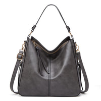 Hobos Zipper Bucket Bags With Adjustable Shoulder-strap Handbags Temperament High Capacity Messenger Shoulder Bag For Women