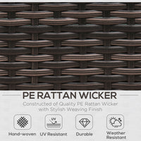 Outsunny Polyrattan Lounge Set 8-teilig - Ecksofa mit Tisch und Kissen für Garten & Terrasse