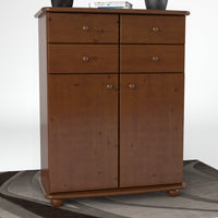 Anika Kommode Sideboard | Anrichte | 2-Türig | 4 Schubladen | 100% Bio Kiefer Massivholz