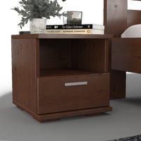 Nobis Kiefer Massivholz Nachttisch Nachtschrank | 1-Schublade und 1 Regal | 100% Bio Kiefer