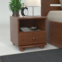 Claudia Kiefer Massivholz Nachttisch Nachtschrank | 1-Schublade und 1 Regal | 100% Bio Kiefer
