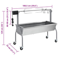 Spanferkelgrill / lammkeue Grosse Fleischstücke mit Elektromotor - Metzgergrill mit elektrischem Antrieb