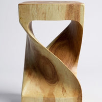 Holzhocker - Beistelltisch Blumenhocker Ablagetisch - Unikat Handgefertigt  - Gedreht aus massivem Samanholz - 50x28x28 cm