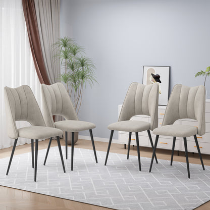 Esszimmerstühle 4er-Set Beige – Modern mit Metallbeinen