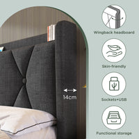 Polsterbett 160x200 mit USB, 4 Schubladen &amp; Matratze – Ihr Komplettpaket für modernen Schlafkomfort