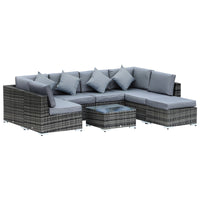 8-teiliges Rattan Lounge-Set mit Ecksofa – Luxuriöse Gartenmöbel für höchsten Komfort