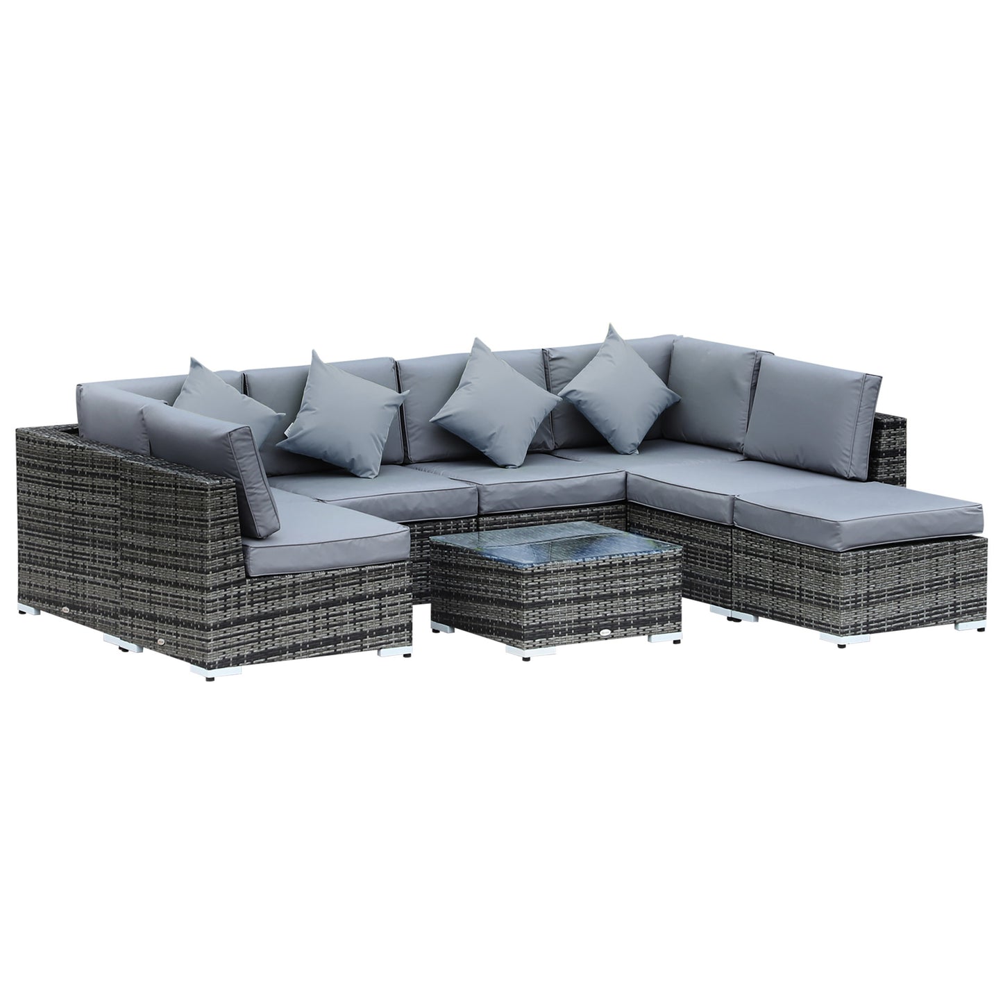 8-teiliges Rattan Lounge-Set mit Ecksofa – Luxuriöse Gartenmöbel für höchsten Komfort