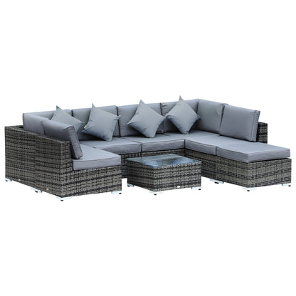 8-teiliges Rattan Lounge-Set mit Ecksofa – Luxuriöse Gartenmöbel für höchsten Komfort