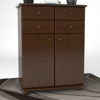 Anika Kommode Sideboard | Anrichte | 2-Türig | 4 Schubladen | 100% Bio Kiefer Massivholz