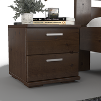 Nobis Kiefer Massivholz Nachttisch Nachtschrank | 2-Schubladen | 100% Bio Kiefer