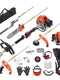26CC 6-in-1 Multi-Functional Trimming Tools, Gas Hedge Trimmer, Weed Eater, String Trimmer, Brush Cutter, Edger, Pole Saw Chainsaw Pruner With Extension Pole